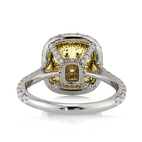 4.51ct Fancy Light Yellow Cushion Cut Diamond Engagement Ring