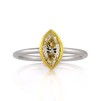 1.01ct Fancy Light Yellow Marquise Cut Diamond Engagement Ring
