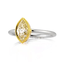 1.01ct Fancy Light Yellow Marquise Cut Diamond Engagement Ring