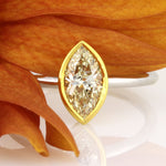 1.01ct Fancy Light Yellow Marquise Cut Diamond Engagement Ring