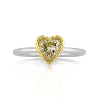 1.02ct Fancy Light Yellow Heart Shaped Diamond Engagement Ring