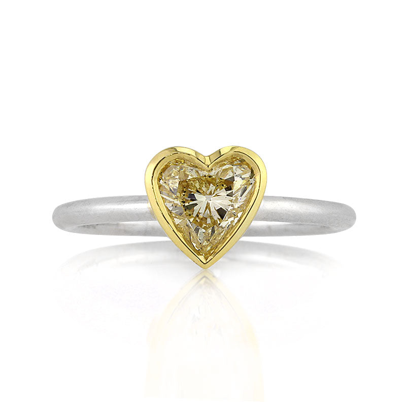 1.02ct Fancy Light Yellow Heart Shaped Diamond Engagement Ring