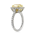 4.48ct Fancy Yellow Radiant Cut Diamond Engagement Ring