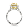 4.48ct Fancy Yellow Radiant Cut Diamond Engagement Ring