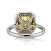 4.48ct Fancy Yellow Radiant Cut Diamond Engagement Ring