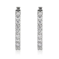 3.50ct Round Brilliant Cut Diamond Hoop Earrings