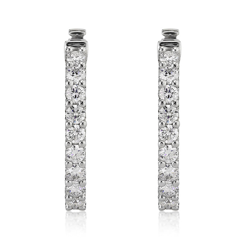 3.50ct Round Brilliant Cut Diamond Hoop Earrings