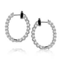 3.50ct Round Brilliant Cut Diamond Hoop Earrings
