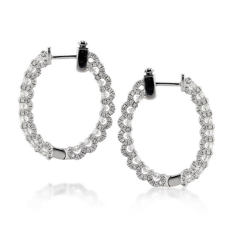 3.50ct Round Brilliant Cut Diamond Hoop Earrings