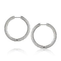 4.00ct Round Brilliant Cut Diamond Pavé Hoop Earrings
