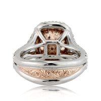 5.31ct Fancy Dark Orange Brown Cushion Cut Diamond Engagement Ring