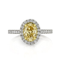 1.65ct Fancy Yellow Oval Cut Diamond Engagement Ring