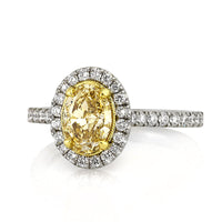 1.65ct Fancy Yellow Oval Cut Diamond Engagement Ring
