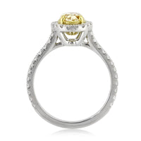 1.65ct Fancy Yellow Oval Cut Diamond Engagement Ring