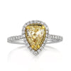 1.57ct Fancy Light Yellow Pear Shaped Diamond Engagement Ring