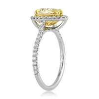 1.57ct Fancy Light Yellow Pear Shaped Diamond Engagement Ring