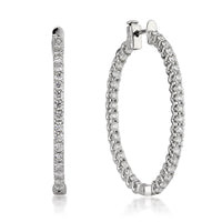 3.00ct Round Brilliant Cut Diamond Hoop Earrings