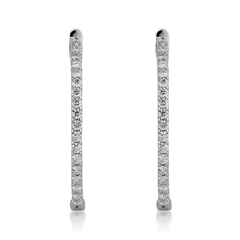 3.00ct Round Brilliant Cut Diamond Hoop Earrings