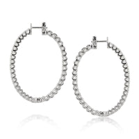 3.00ct Round Brilliant Cut Diamond Hoop Earrings