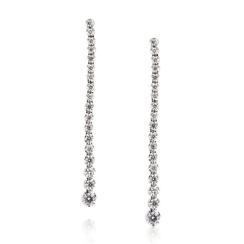 3.04ct Round Brilliant Cut Diamond Earrings
