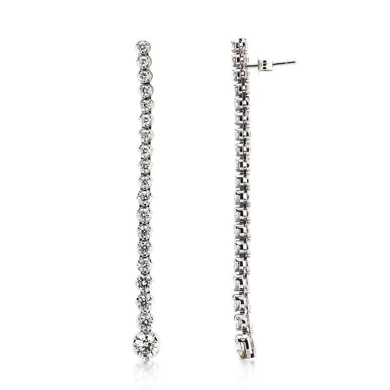 3.75ct Round Brilliant Cut Diamond Earrings