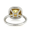 3.72ct Fancy Yellow Cushion Cut Diamond Engagement Ring
