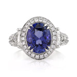 4.78ct Oval Cut Sapphire and Diamond Engagement Ring