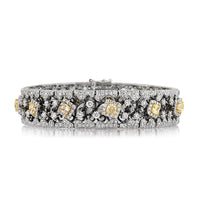 9.76ct Fancy Yellow and White Diamond Bracelet