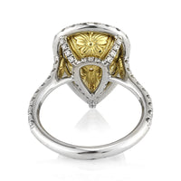 5.08ct Fancy Yellow Pear Shaped Diamond Engagement Ring