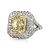5.93ct Fancy Yellow Radiant Cut Diamond Engagement Ring