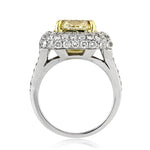 5.93ct Fancy Yellow Radiant Cut Diamond Engagement Ring