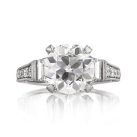5.60ct Antique European Round Cut Diamond Engagement Ring