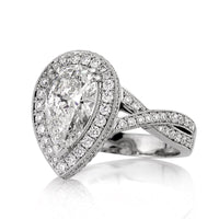 3.14ct Pear Shaped Diamond Engagement Ring