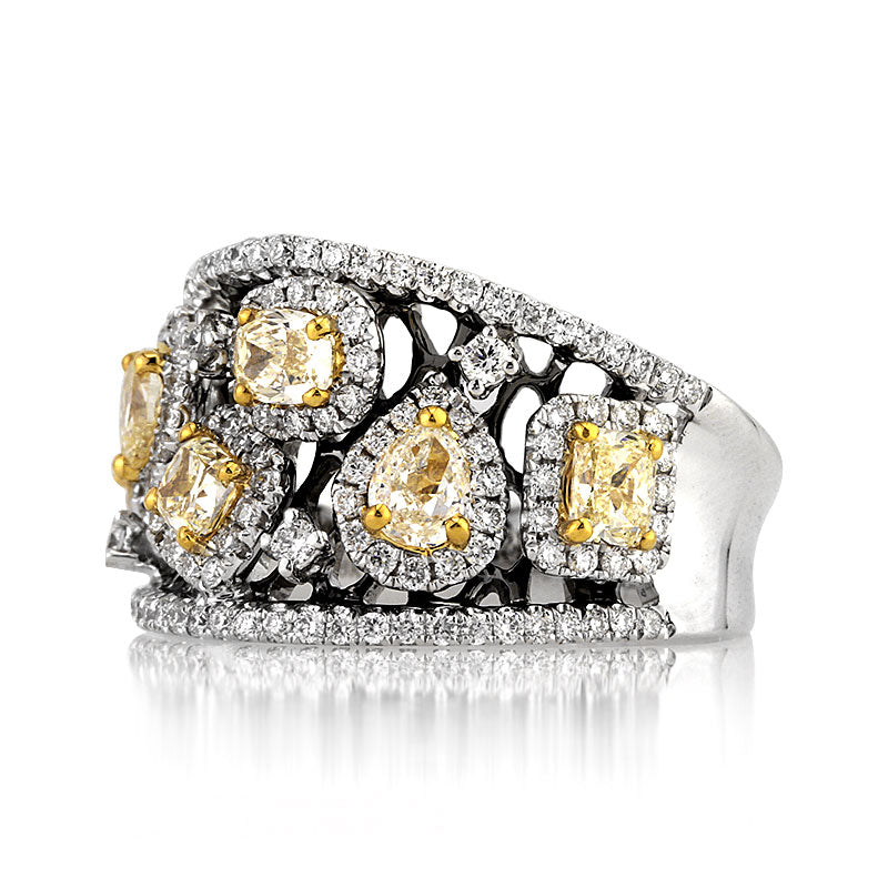 2.03ct Fancy Yellow and White Diamond Right-Hand Ring