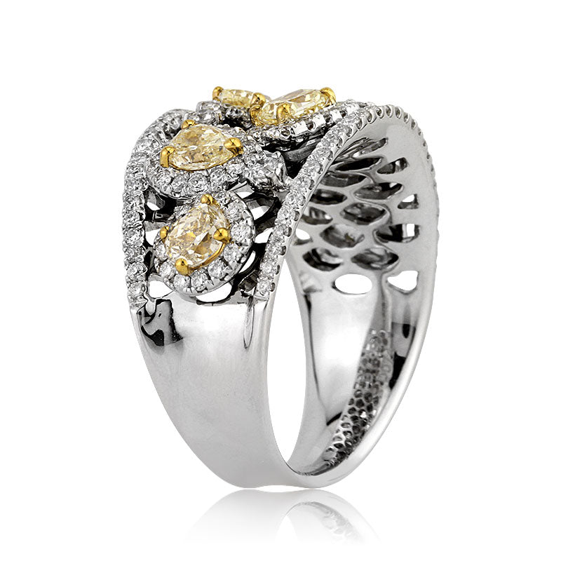 2.03ct Fancy Yellow and White Diamond Right-Hand Ring