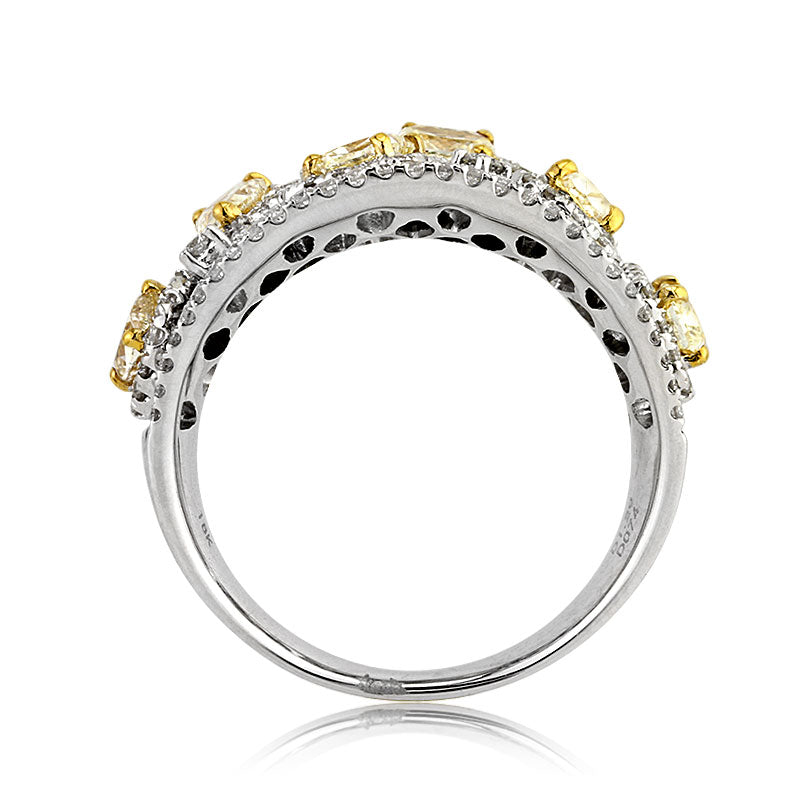 2.03ct Fancy Yellow and White Diamond Right-Hand Ring
