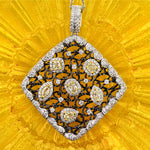 3.18ct Fancy Yellow and White Diamond Pendant