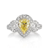 1.81ct Fancy Intense Yellow Pear Shaped Diamond Engagement Ring