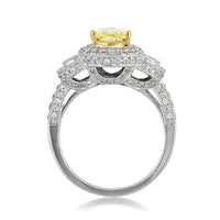 2.14ct Fancy Intense Yellow Pear Shaped Diamond Engagement Ring
