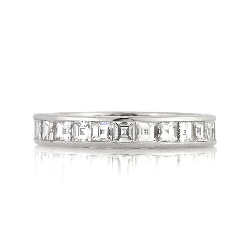 2.90ct Carré Cut Diamond Eternity Band in Platinum