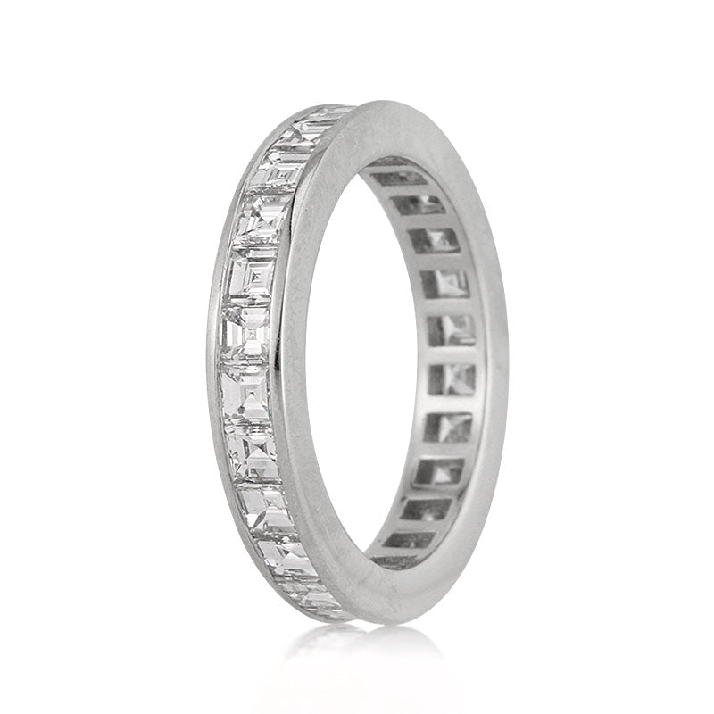 2.90ct Carré Cut Diamond Eternity Band in Platinum
