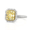3.42ct Fancy Yellow Radiant Cut Diamond Engagement Ring