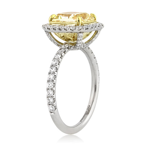 3.42ct Fancy Yellow Radiant Cut Diamond Engagement Ring