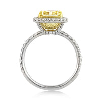 3.42ct Fancy Yellow Radiant Cut Diamond Engagement Ring