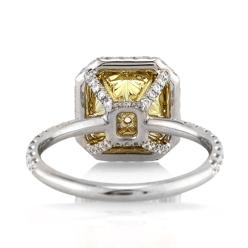 3.42ct Fancy Yellow Radiant Cut Diamond Engagement Ring