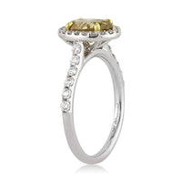 2.05ct Fancy Dark Brown Yellow Oval Cut Diamond Engagement Ring