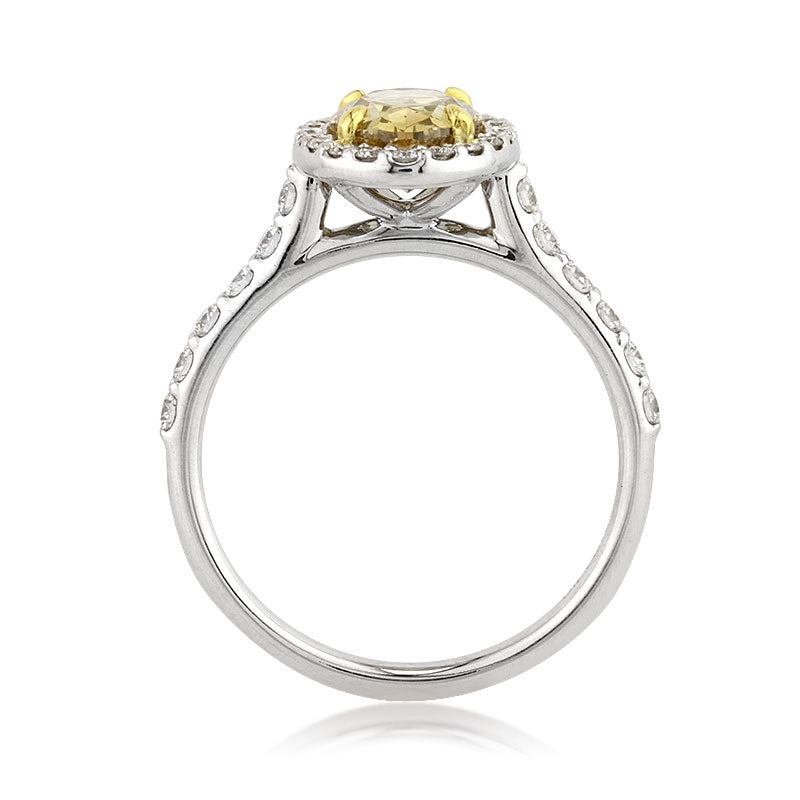 2.05ct Fancy Dark Brown Yellow Oval Cut Diamond Engagement Ring