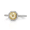1.17ct Fancy Light Yellow Radiant Cut Diamond Engagement Ring