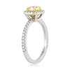 1.17ct Fancy Light Yellow Radiant Cut Diamond Engagement Ring