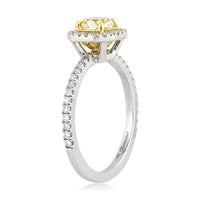 1.17ct Fancy Light Yellow Radiant Cut Diamond Engagement Ring